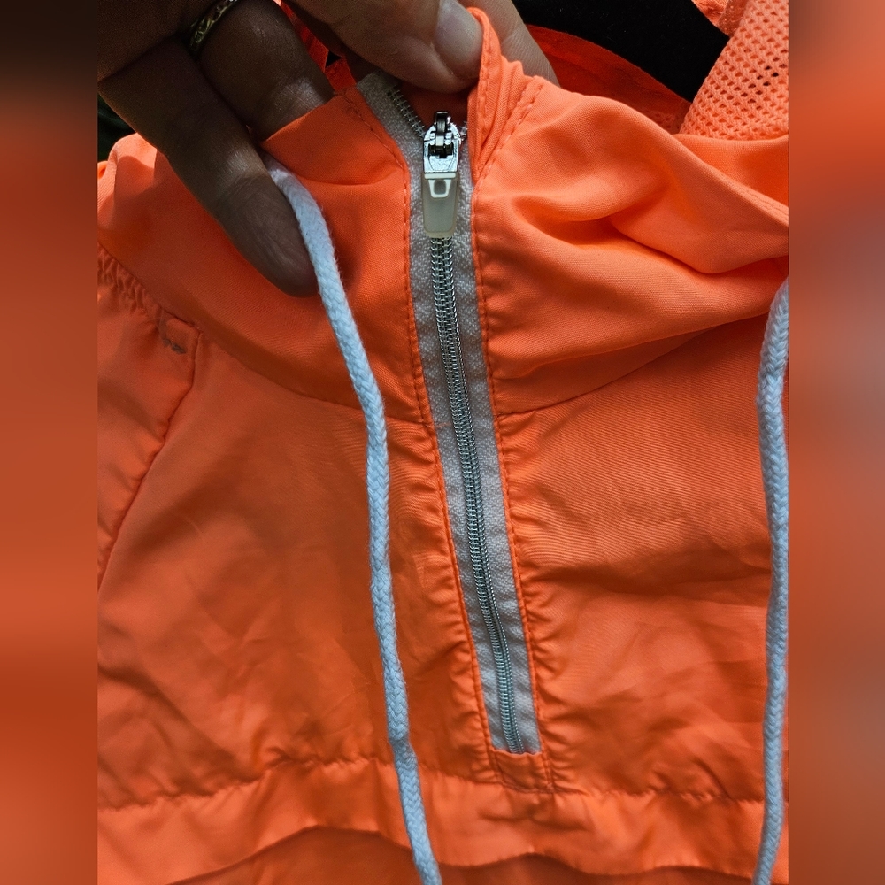 High Visibility running top, high vis runners coverup neon orange jogging, sport - Picture 7 of 11